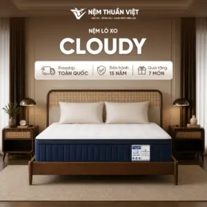 Nệm lò xo Thuần Việt Cloudy – Êm ái, bồng bềnh tựa trên mây