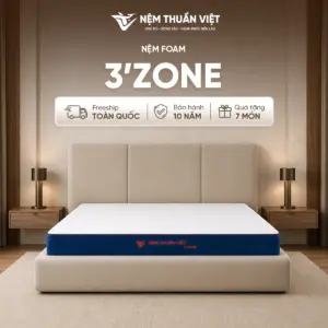 Nệm Foam cao cấp phân vùng Thuần Việt 3’Zone – Nâng đỡ 3 vùng chuyên sâu