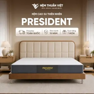 Nệm cao su thiên nhiên Thuần Việt President – Chuyên gia làm mát, điều hòa giấc ngủ